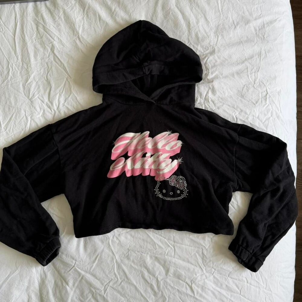 Sanrio Women's Black and Pink Hoodie